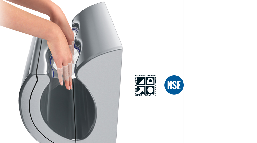 Dyson Airblade dB hand dryer reengineered to reduce washroom noise